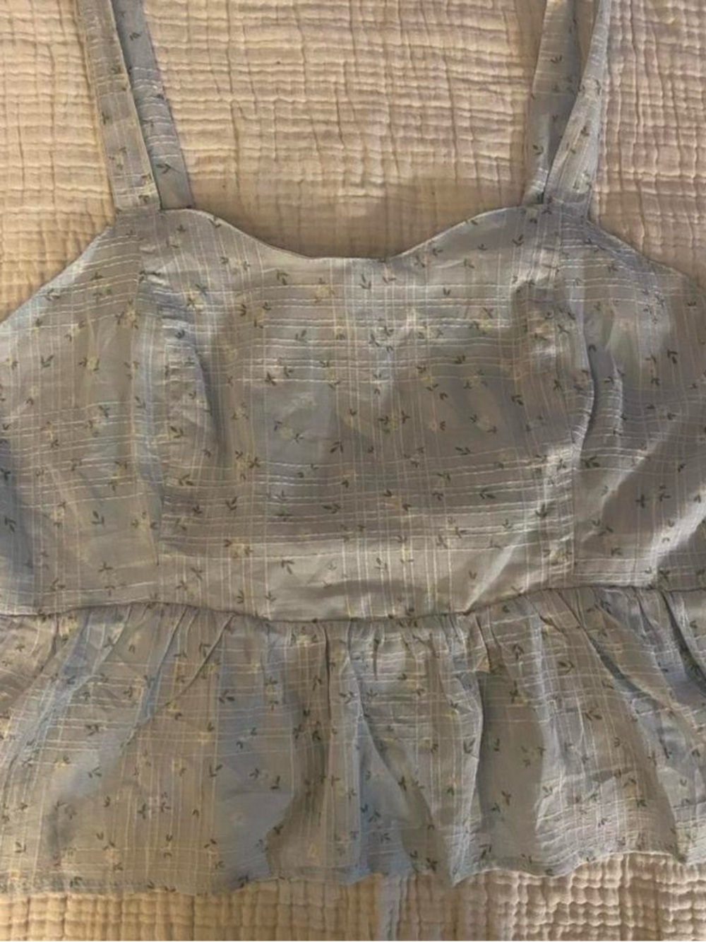 Celebrity Pink Light Blue Floral Ruffled Cami - Picture 2 of 6